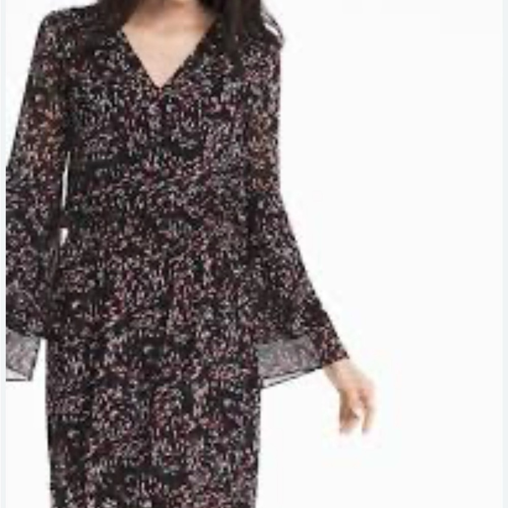 WHBM black scattered print mini dress - Picture 2 of 10